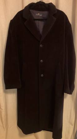 Black Alpaca Wool Coat (Large) 1