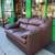 Vintage 80’s Modern Leather Love Seat 4 thumbnail