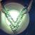 Vintage 14k White Gold, Diamond and Emerald Chevron Necklace 6 thumbnail