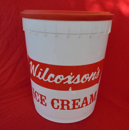 Vintage Plastic Advertising Wilcoxson's Ice Cream Pail Bucket 1