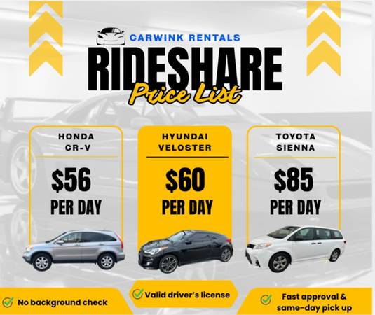 CAR RENTAL RIDESHARE START MAKING MONEY TODAY 1