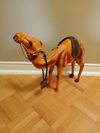 13" Wrapped Handmade Leather Wrapped  Camel W/Saddle 1