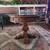 Round glass top wood table 2 thumbnail