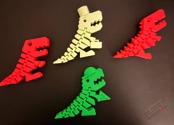 3D printed flexi dino toys 1