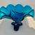 Viking Epic Drape 3 Toed Blue Glass Compote 6 thumbnail