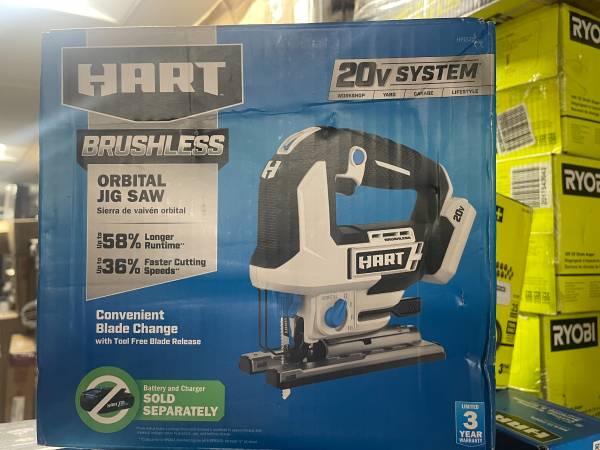 HART 20-Volt Battery-Powered Brushless Orbital Jigsaw (Battery Not Inc 1