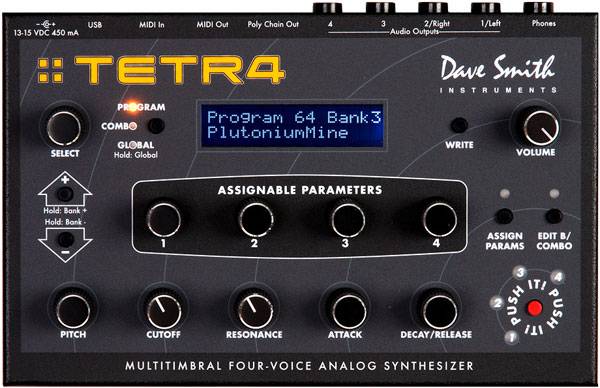 DSI Tetra 4 voice Analog synthesizer MulTi timbral  Dave Smith Synth 1