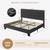 CLEARANCE King Size  Platform Bed Frame with Upholstered Fabric Headboard, Grey  9 thumbnail
