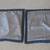 2 satiny feel pillow shams gray with navy trim 29 inches by 29 inches 1 thumbnail