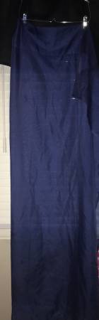 Navy Blue Sheer Window Curtain Panel 1