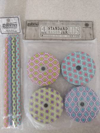 Down Home Country Drinkware Mason Jar Lids & Straws 1