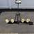 4-Light Linear Chandelier Nautical Style Dark Metal Amber Shades Ceili 1 thumbnail