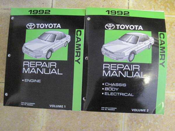 Toyota Camry 1992 OEM Factory Repair Manual Set 1&2 - Like New 1