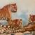 Extra larged wood framed oil painting on canvas with tigers 2 thumbnail