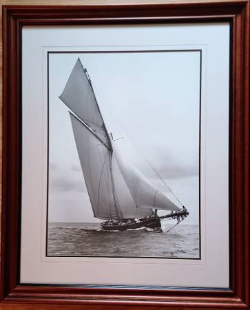 Beken of Cowes The Art of Sailing Irex 1911 Sailboat Print Signed Frmd 1