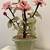 Vintage Bonsai tree with pink glass flowers on Celadon Base 5 thumbnail