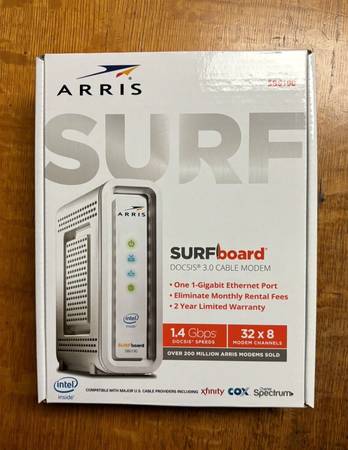ARRIS Surfboard SB6190 - 32x8 Docsis 3.0 Cable Modem - White 1