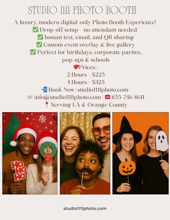 Studio 1111 — Digital Photo Booth | Drop-Off | 2hr $225 · LA / OC 1