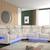Beige leather Power reclining sectional w/ LED, Bluetooth and power he 1 thumbnail