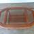 Hardwood Oval Coffee Table with Decorative 3-Piece Glass Top 2 thumbnail