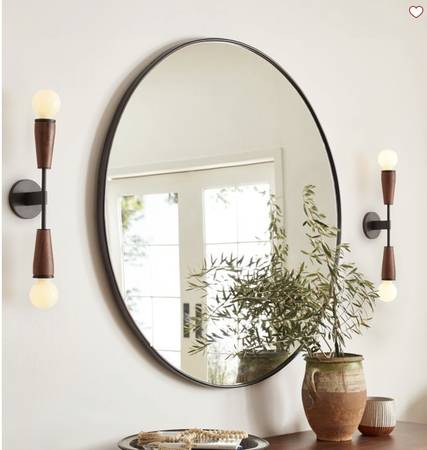 Rejuvenation Round Metal Framed Mirror - 30 inch 1
