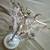 Near new 3 Light Crystal White Hardwire Flush Mount Chandelier H22”xW1 3 thumbnail