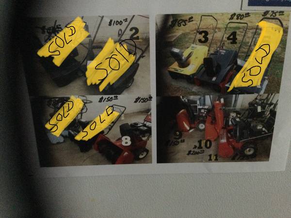 Snowblowers- big and small- good selection-scroll pics 1