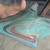 Mid century, larger, multicolor marble swirl swan bowl. 7 thumbnail