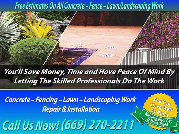✅CONCRETE -FENCE WORK -REPAIR -DRIVEWAY-LAWN CARE- VINYL-WOOD- FENCING 1