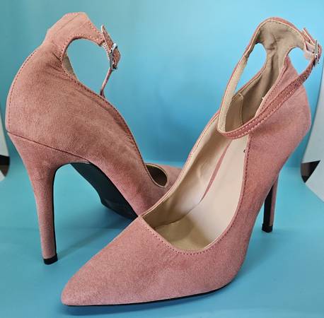 Size 7 QUPID 4" Pink Stiletto High Heel Shoes 1