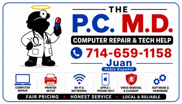 Computer Repair & Tech Help — Printers, Wi-Fi, Software, AI, Apple/iPhone Help 1