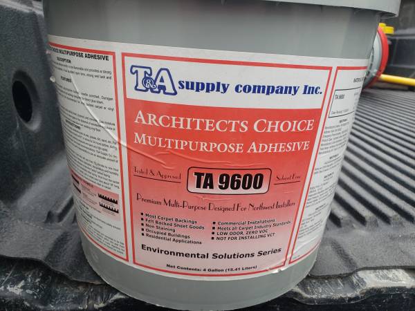 NEW! CARPET & CARPET TILE & FLOORING ADHESIVES: (15) 4 GALLON BUCKETS 1