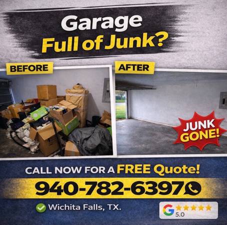 Junk Removal Same Day Available Wichita Falls 1