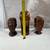 3 Carved Wooden Head Busts Wood Statue Figure one has earring broken off over 50 2 thumbnail