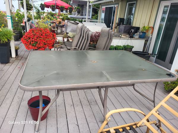 Large glass outdoor patio table 1