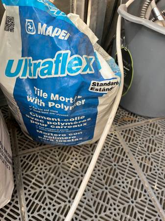 Shower liner and mortar 1