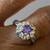 Sterling Silver Ring (Size 6-7) with Amethyst Stone in shape of flower 6 thumbnail