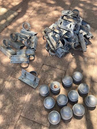 Fence brackets for wood fence fence to steel pole 1