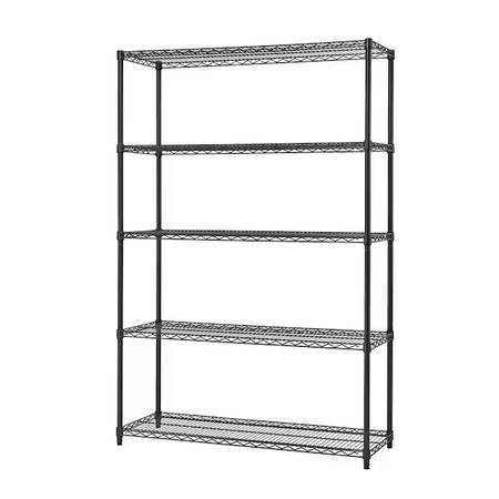 TRINITY EcoStorage 5-tier Wire Shelving Rack 48" x 24" x 72" NSF 1