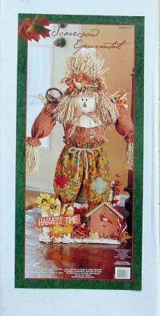 COSTCO HARVEST TIME SCARECROW ORANGE SHIRT DECORATION 39" TALL NEW 1