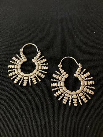 Silver Hoop design earrings 1