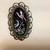 Vintage Black Enamel and Silver Oval Brooch/Pendant from Israel 1 thumbnail