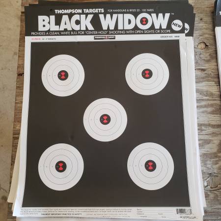 Thompson Target Black Widow 12.5x19 Paper Shooting Targets, 50 Pack 1