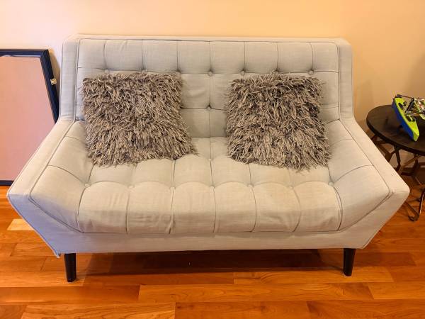Light Blue/Teal Loveseat (Small Couch) 1