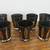 1950's Set: 7 Fred Press Black/22K Gold Fish Design Cocktail Glasses 2 thumbnail