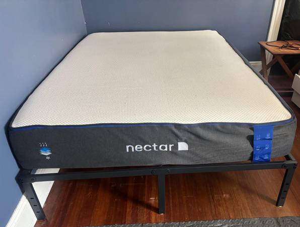 Nectar Queen Memory Foam Mattress with frame 1