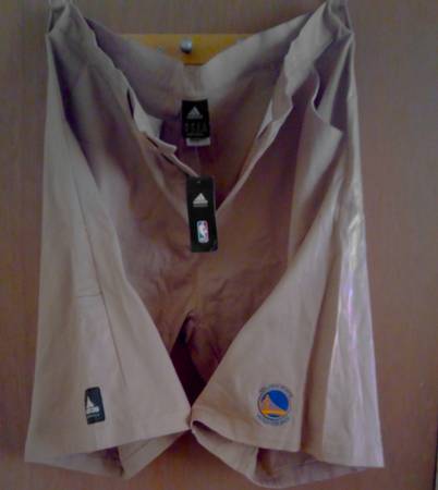 Golden State Warriors Logo Adidas Bermuda Khaki Shorts Size 3XL *NWT* 1