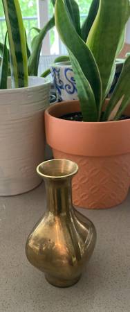Vintage Solid Brass Bud Vase 1