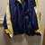 VTG 90s Nike Zip Up Windbreaker Jacket Adult L Blue Yellow White Tag Relaxed 2 thumbnail