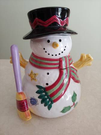 3 Vintage Snowman Full Size Cookie Jars $40 each 1